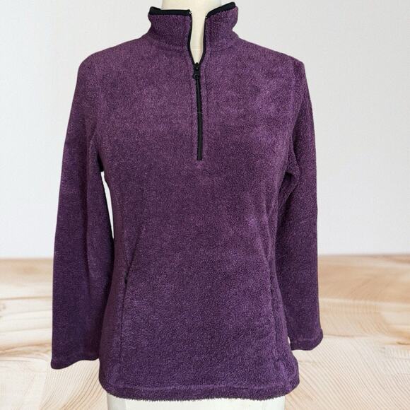 ALPS Deep Pile Purple Fleece 1/4 Zip Sweater Top Sz S Womens Ski Board Outdoors - Picture 1 of 8